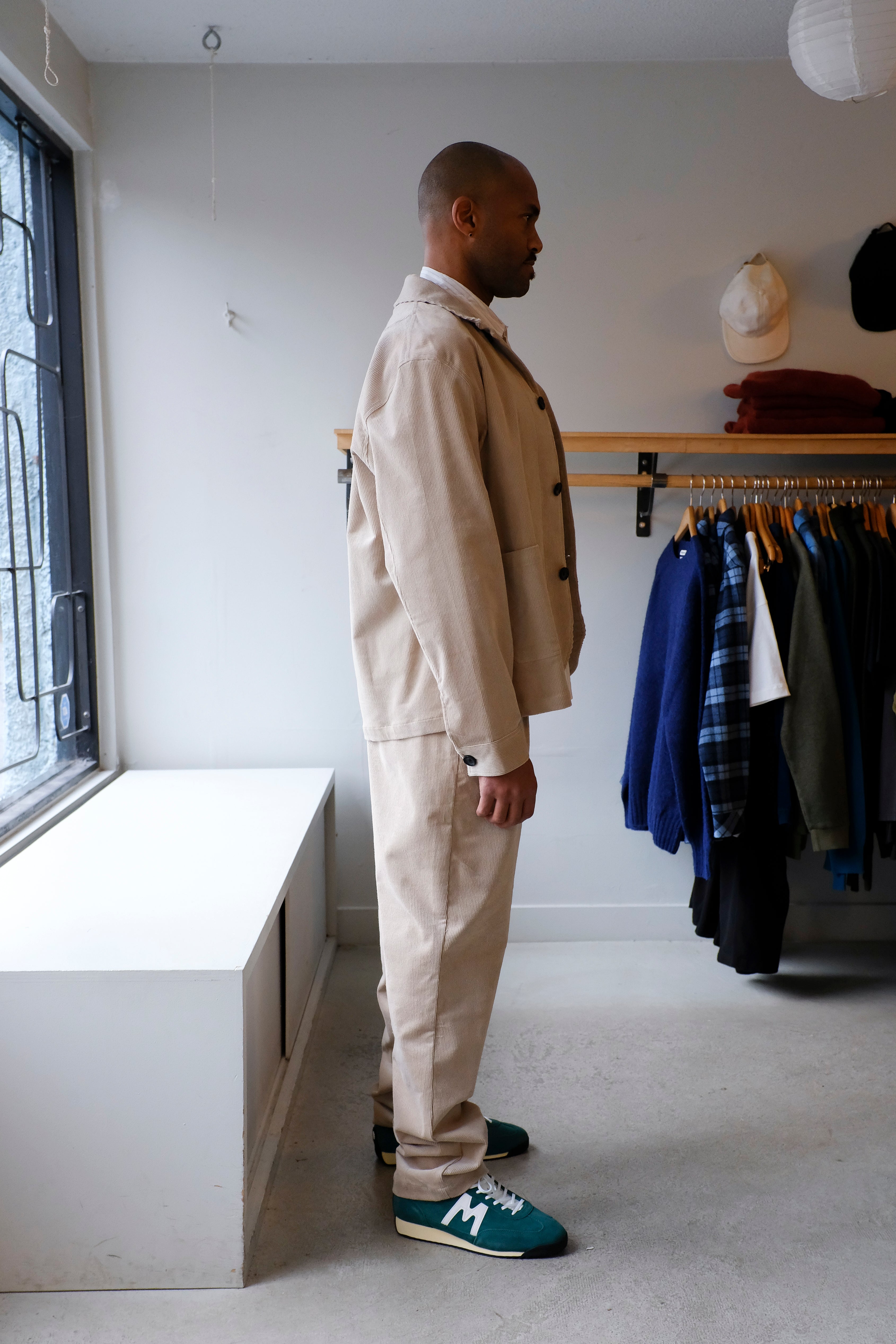 Oliver Spencer -Belted Trousers - Beige (Sibley Cord) - side