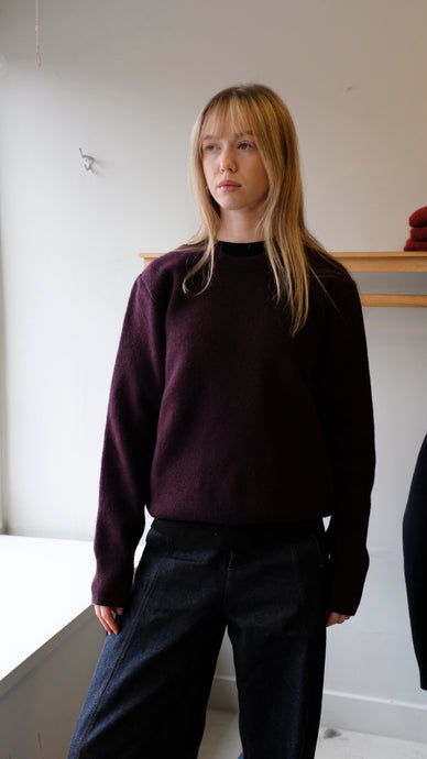 Oliver Spencer - Blenheim Sweater - Purple (Hartwell) - front