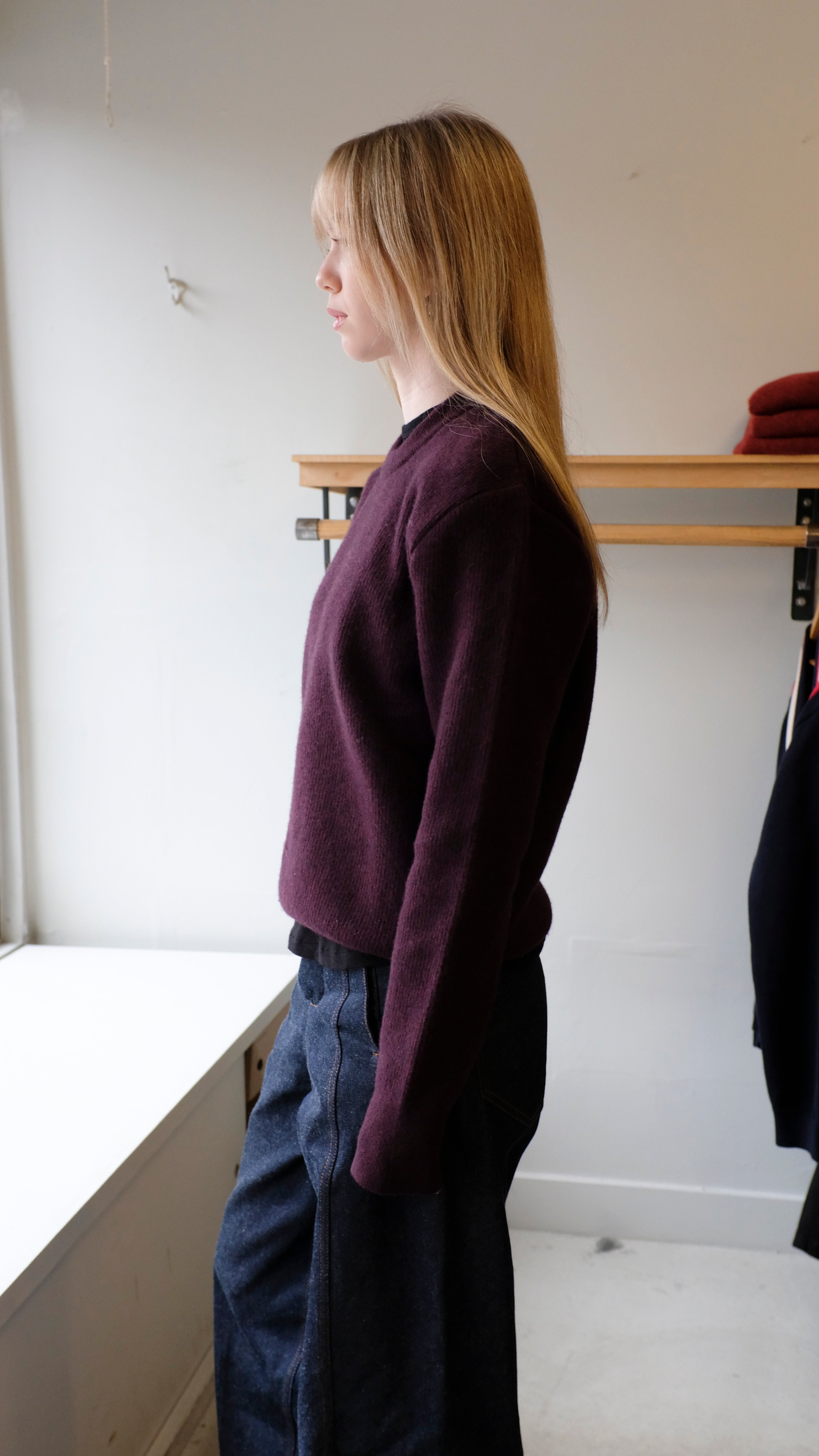 Oliver Spencer - Blenheim Sweater - Purple (Hartwell) - side