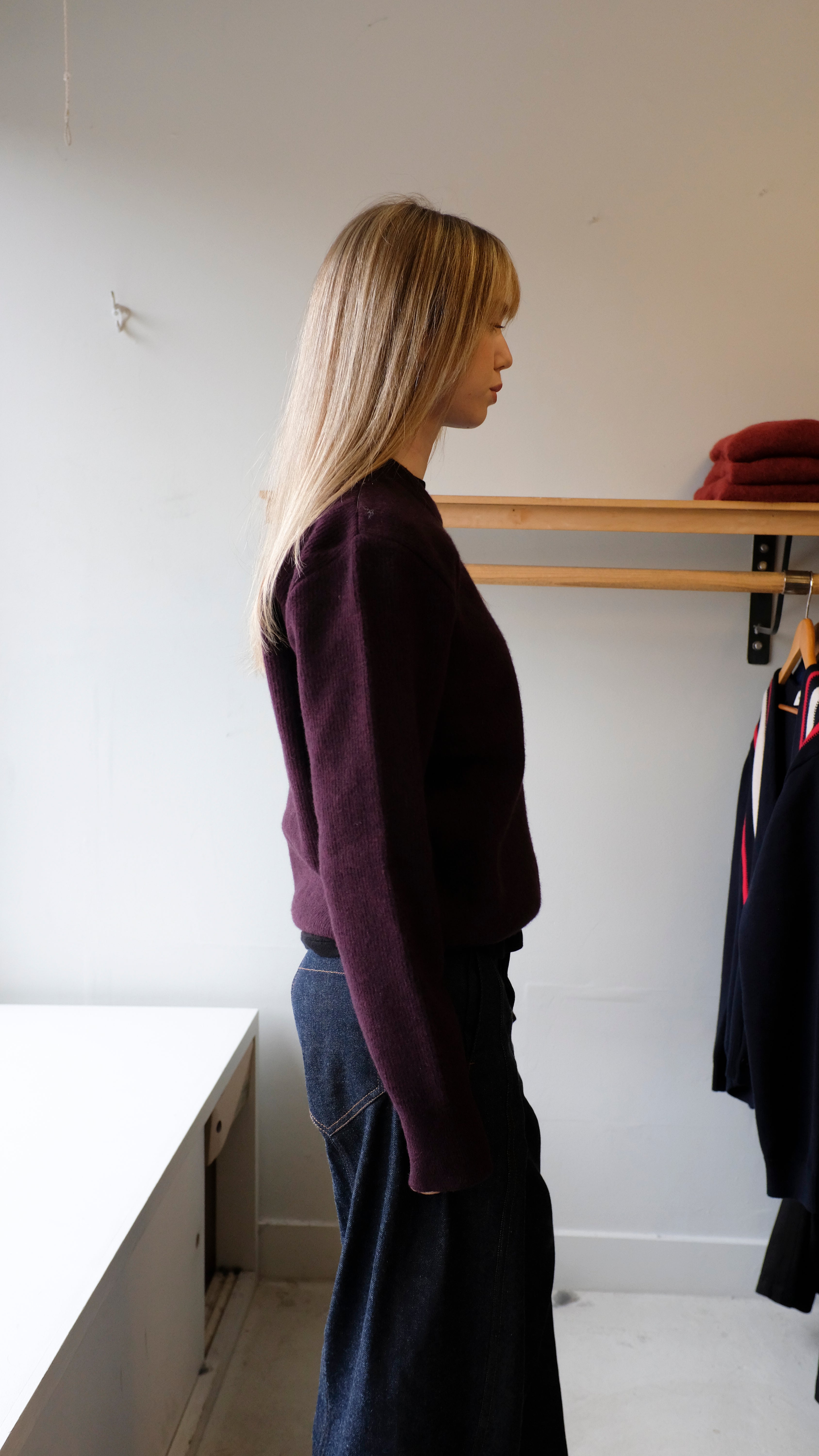 Oliver Spencer - Blenheim Sweater - Purple (Hartwell) - side