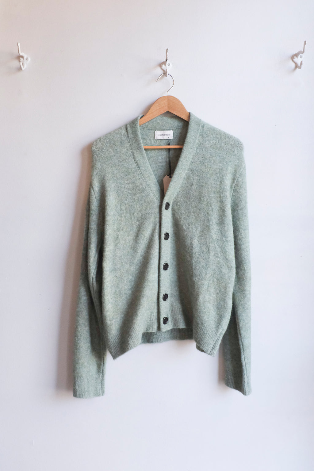 Oliver Spencer - Caradale Cardigan - Green (Brady)- flat front
