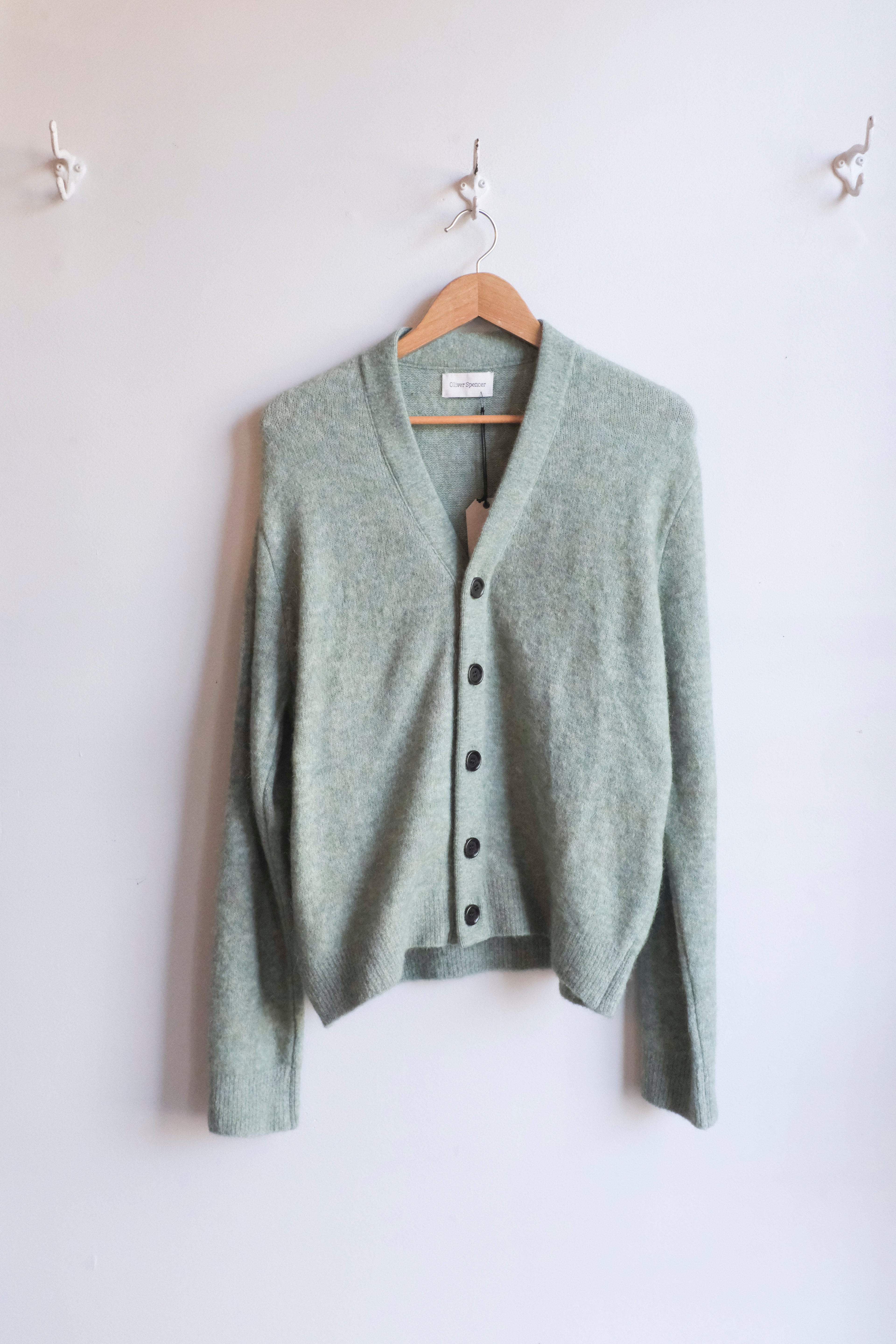 Oliver Spencer - Caradale Cardigan - Green (Brady)- flat front