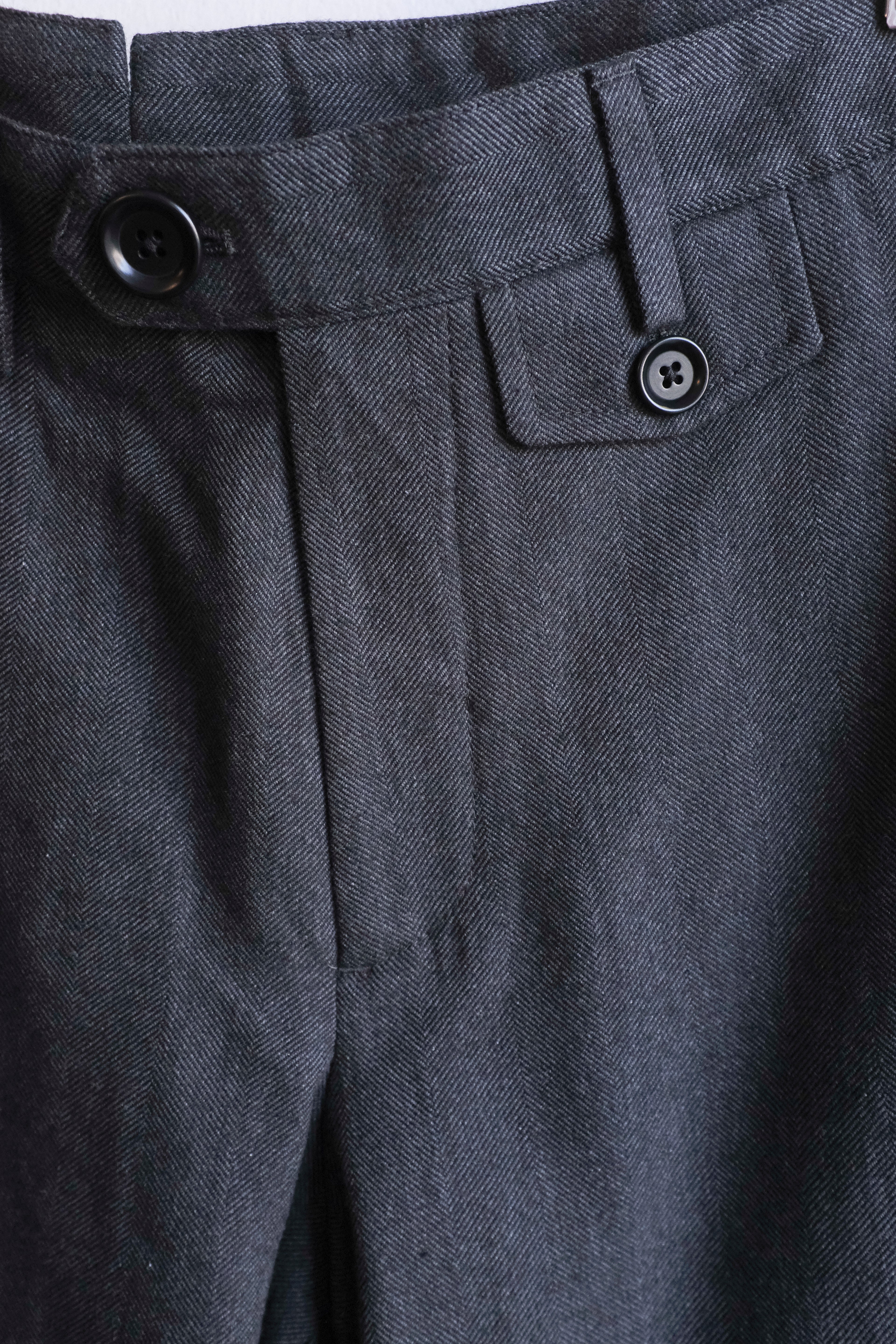 Oliver Spencer - Fishtail Trousers - Charcoal (Westerman) - flat back