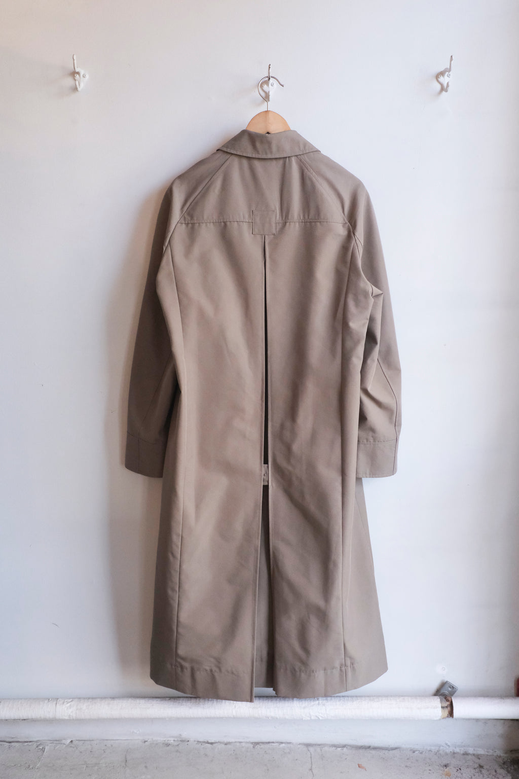Oliver Spencer -Lothian Coat - Khaki (Marling)- flat back