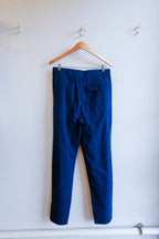Oliver Spencer - Morton Pleated Trousers - Indigo Rinse (Wylie) - flat back