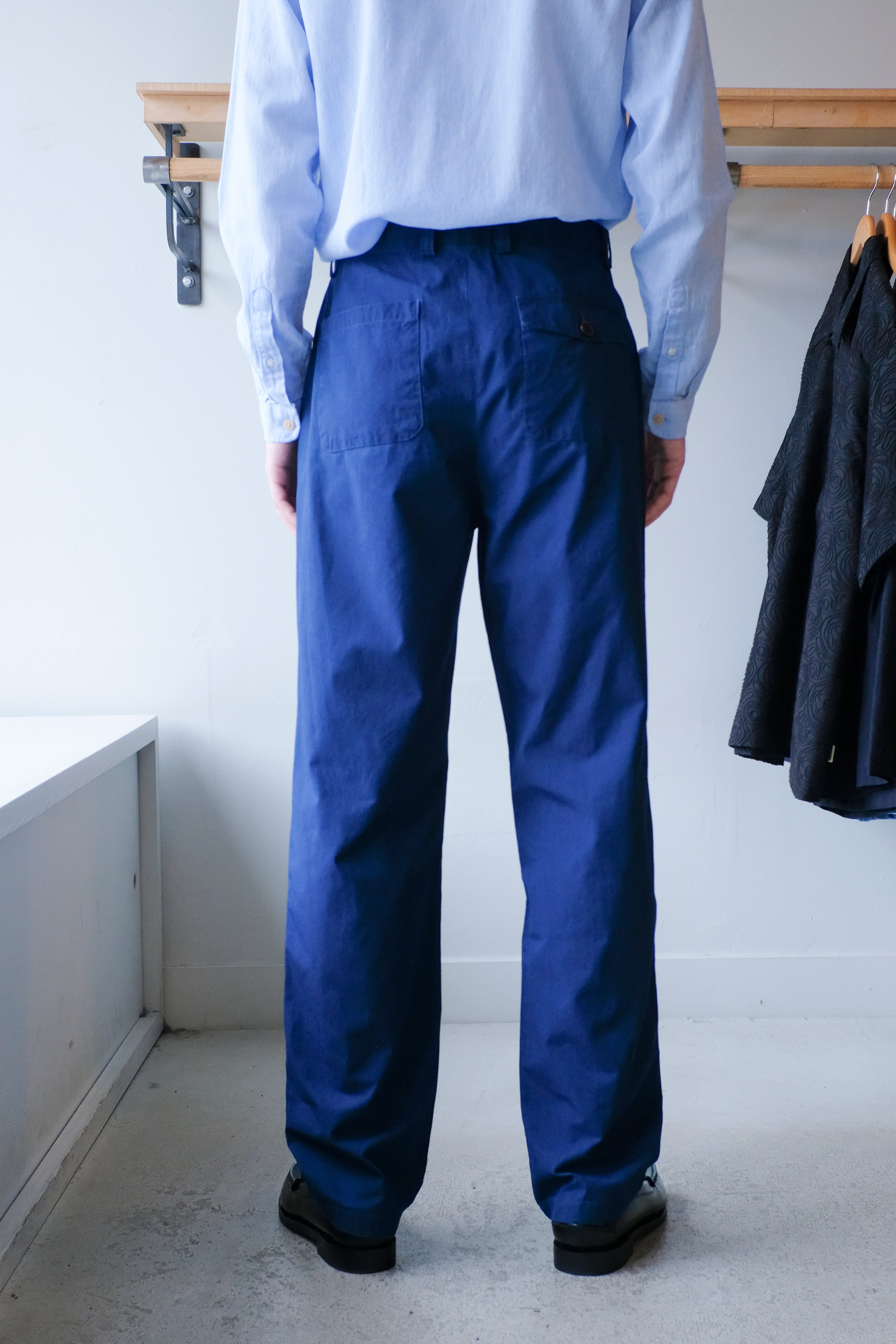 Oliver Spencer - Morton Pleated Trousers - Indigo Rinse (Wylie) - back