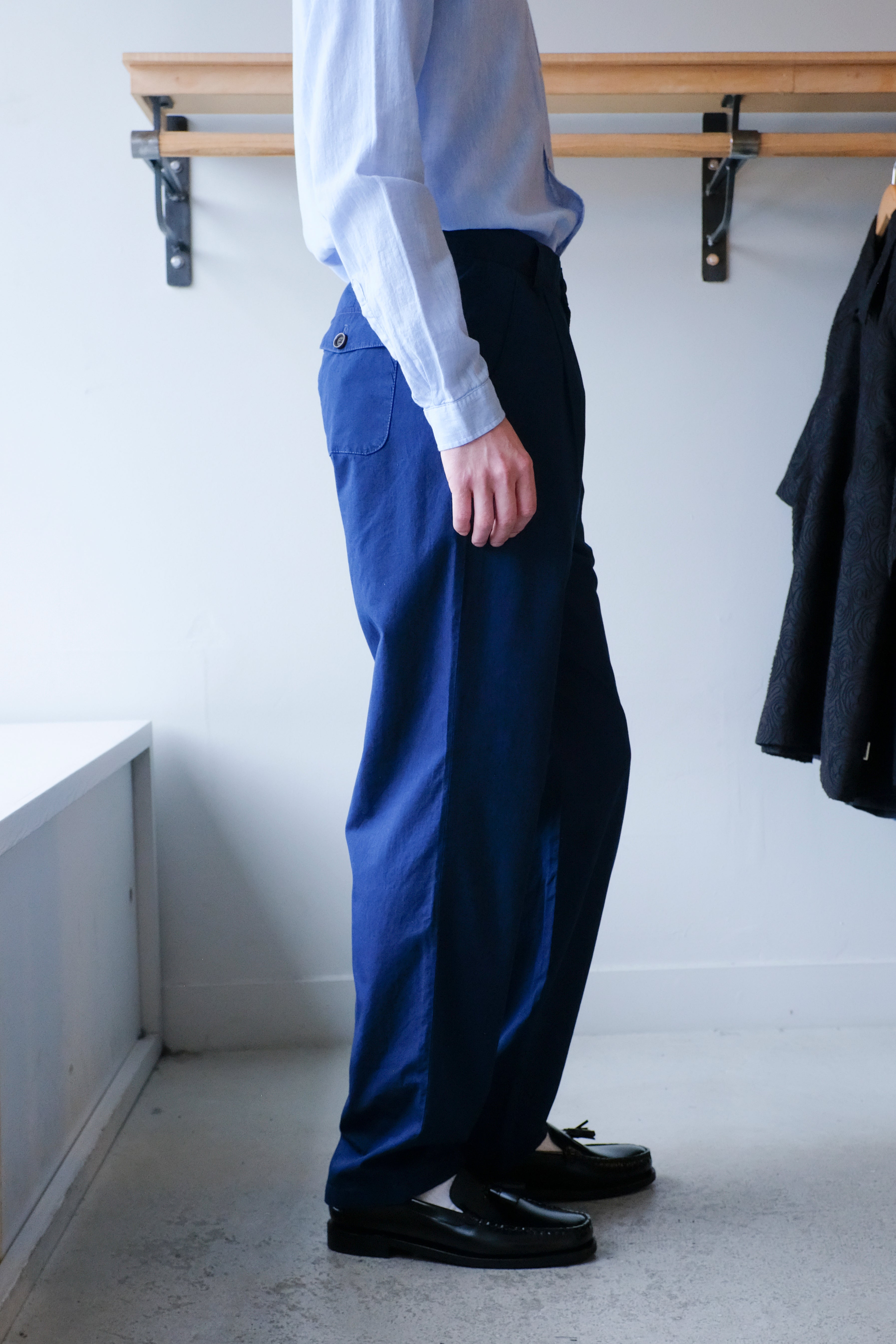 Oliver Spencer - Morton Pleated Trousers - Indigo Rinse (Wylie) - side