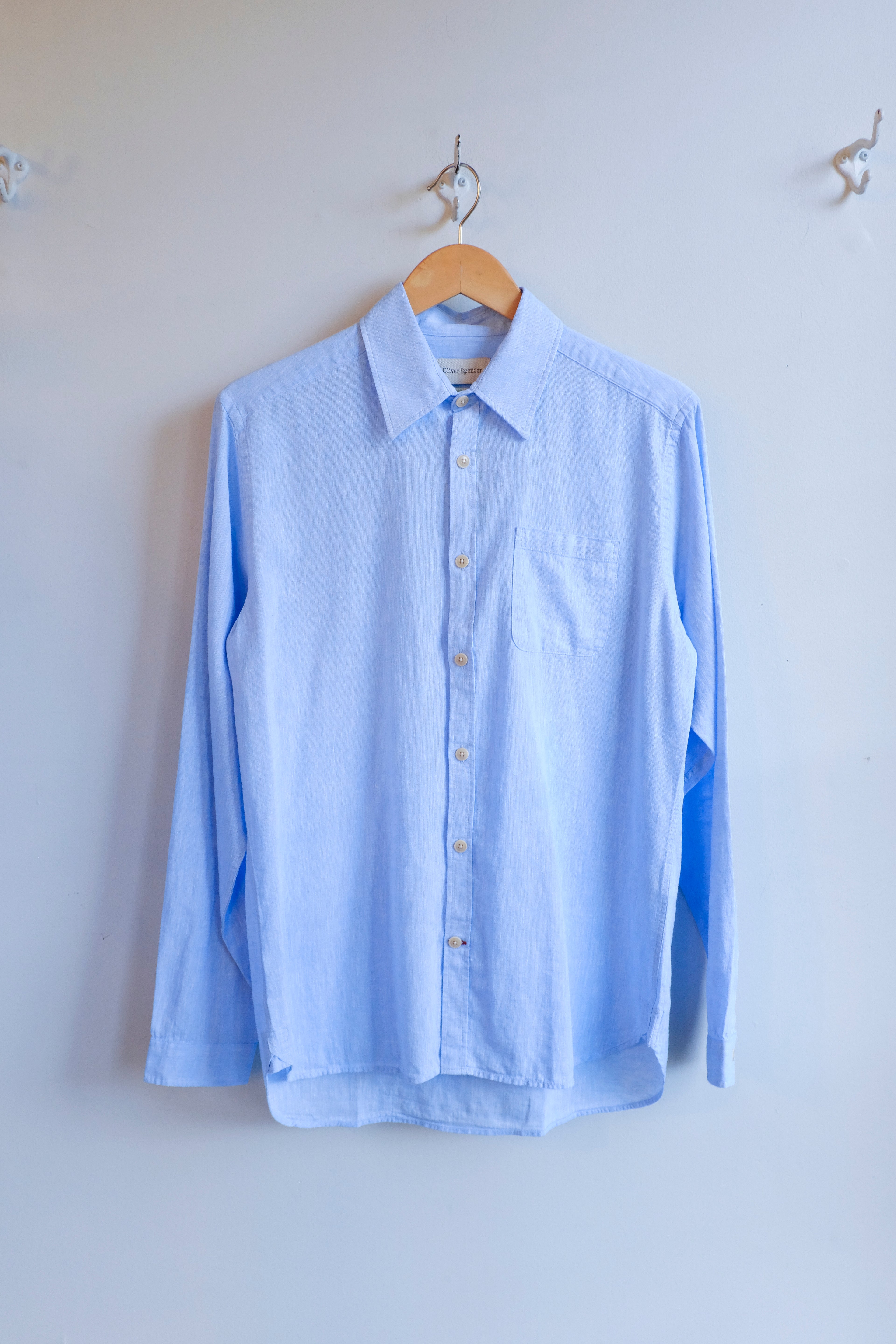 Oliver Spencer - New York Special Shirt - Blue (Perkins) - flat front