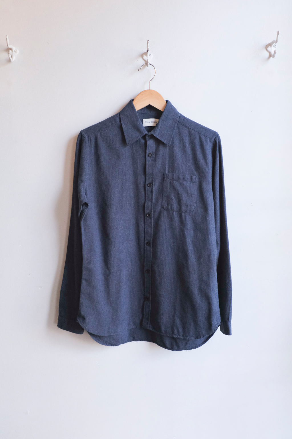 Oliver Spencer - New York Special Shirt - Navy (Welford) - flat front