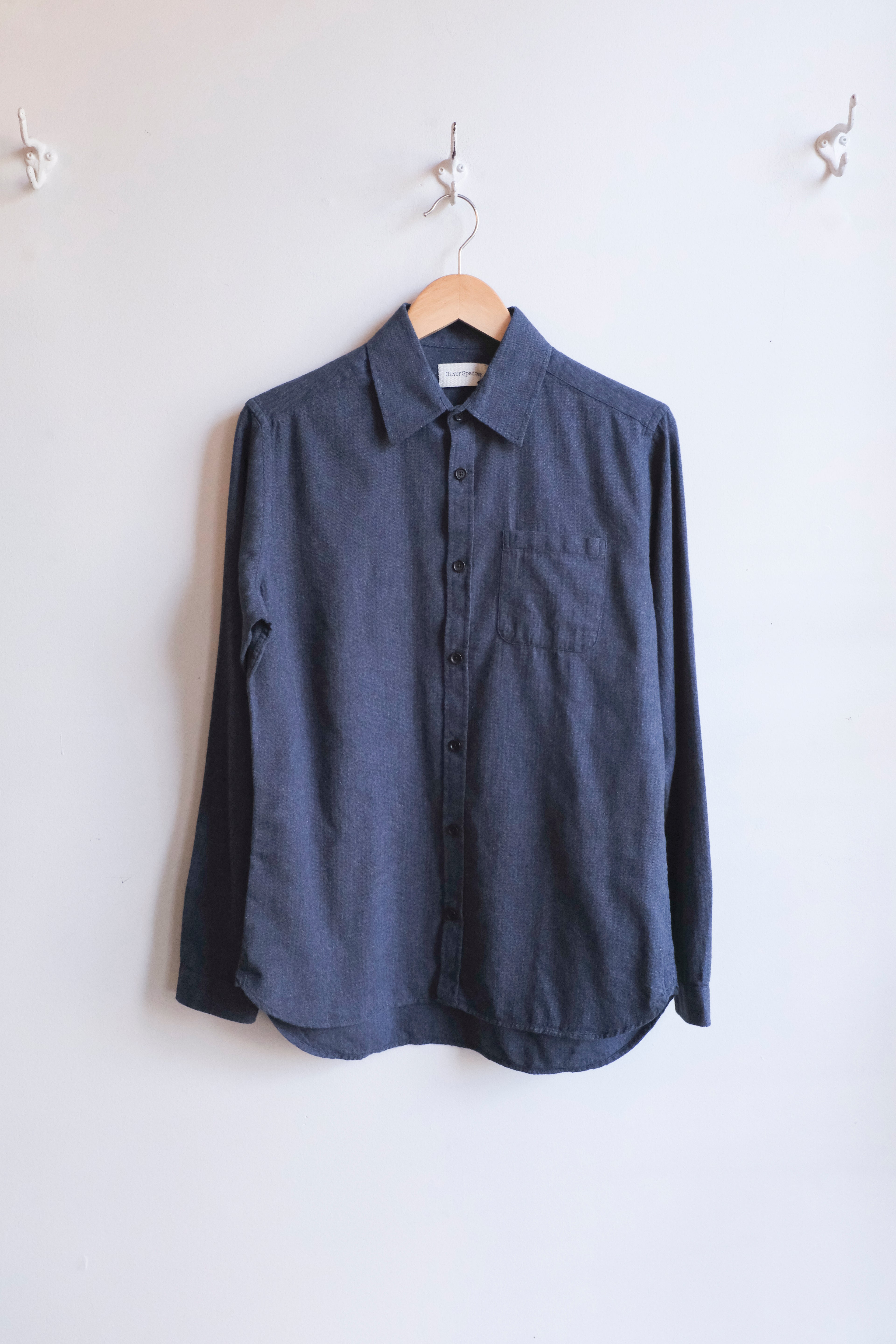Oliver Spencer - New York Special Shirt - Navy (Welford) - flat front