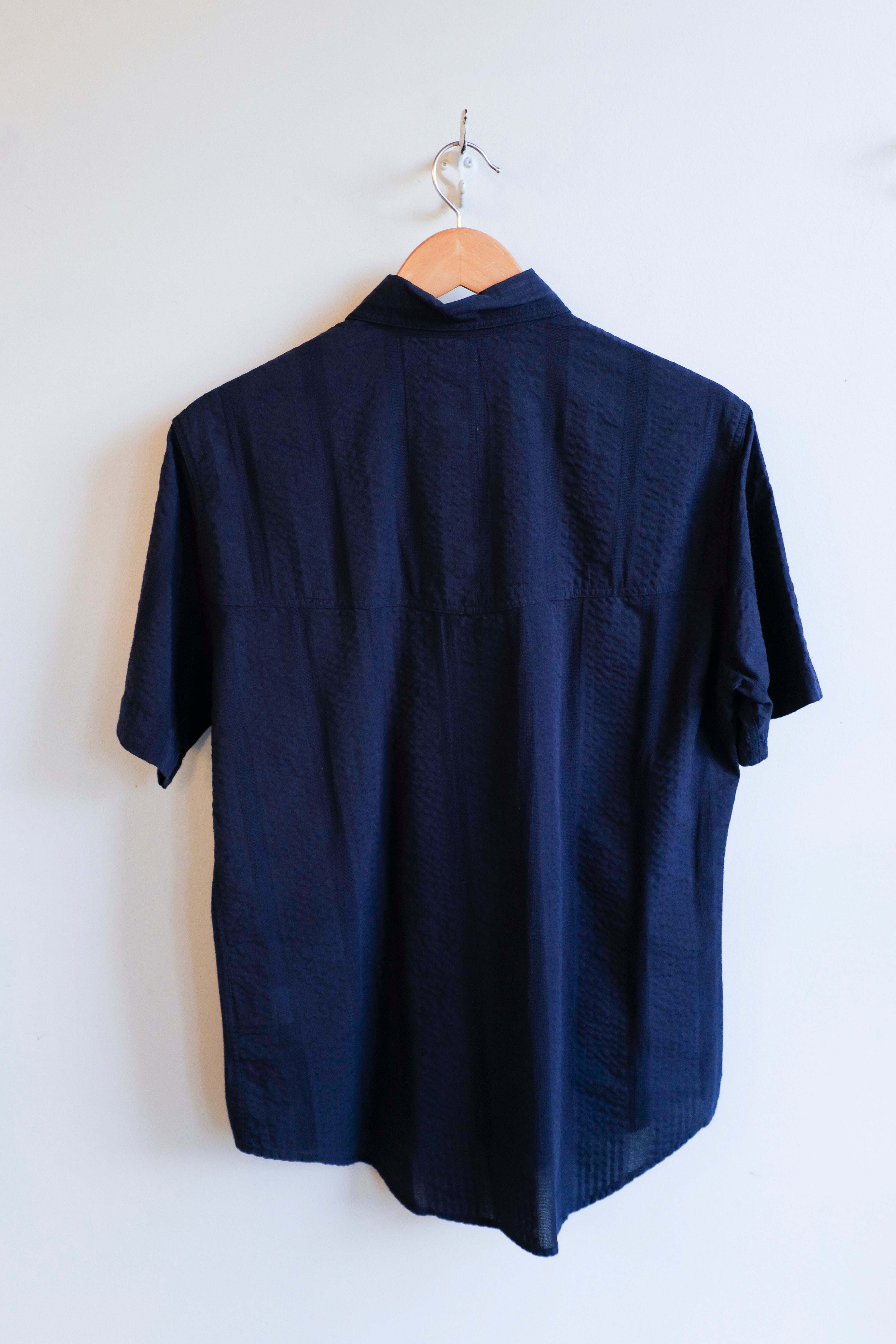Oliver Spencer - Quito Short Sleeve Shirt - Navy (Phaidon) - flat back