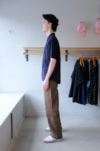 Oliver Spencer - Quito Short Sleeve Shirt - Navy (Phaidon) - side
Oliver Spencer - Utility Trousers - Beige (Tomlin) - side