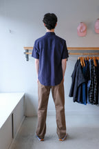 Oliver Spencer - Quito Short Sleeve Shirt - Navy (Phaidon) - back
Oliver Spencer - Utility Trousers - Beige (Tomlin) - back