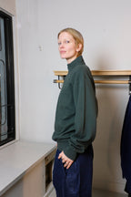 Oliver Spencer - Reversible Half Zip Sweatshirt - Green/Moss Green (Latimer) - side