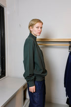 Oliver Spencer - Reversible Half Zip Sweatshirt - Green/Moss Green (Latimer) - side