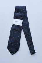 Oliver Spencer - Spot Silk Tie - navy spot detail