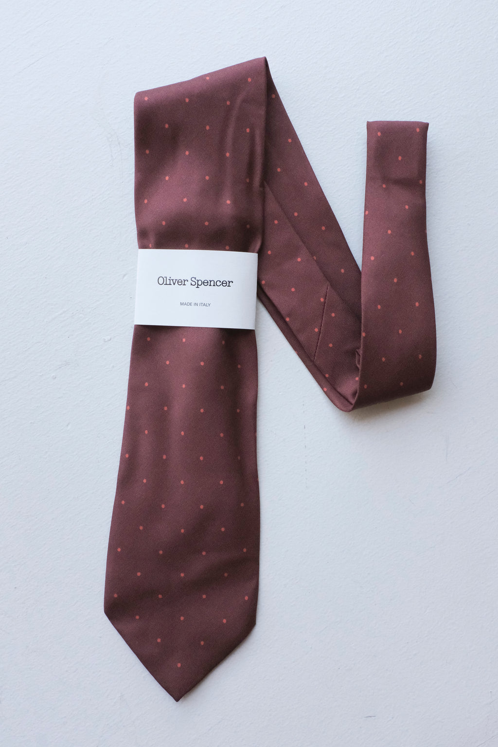 Oliver Spencer - Spot Silk Tie - red spot