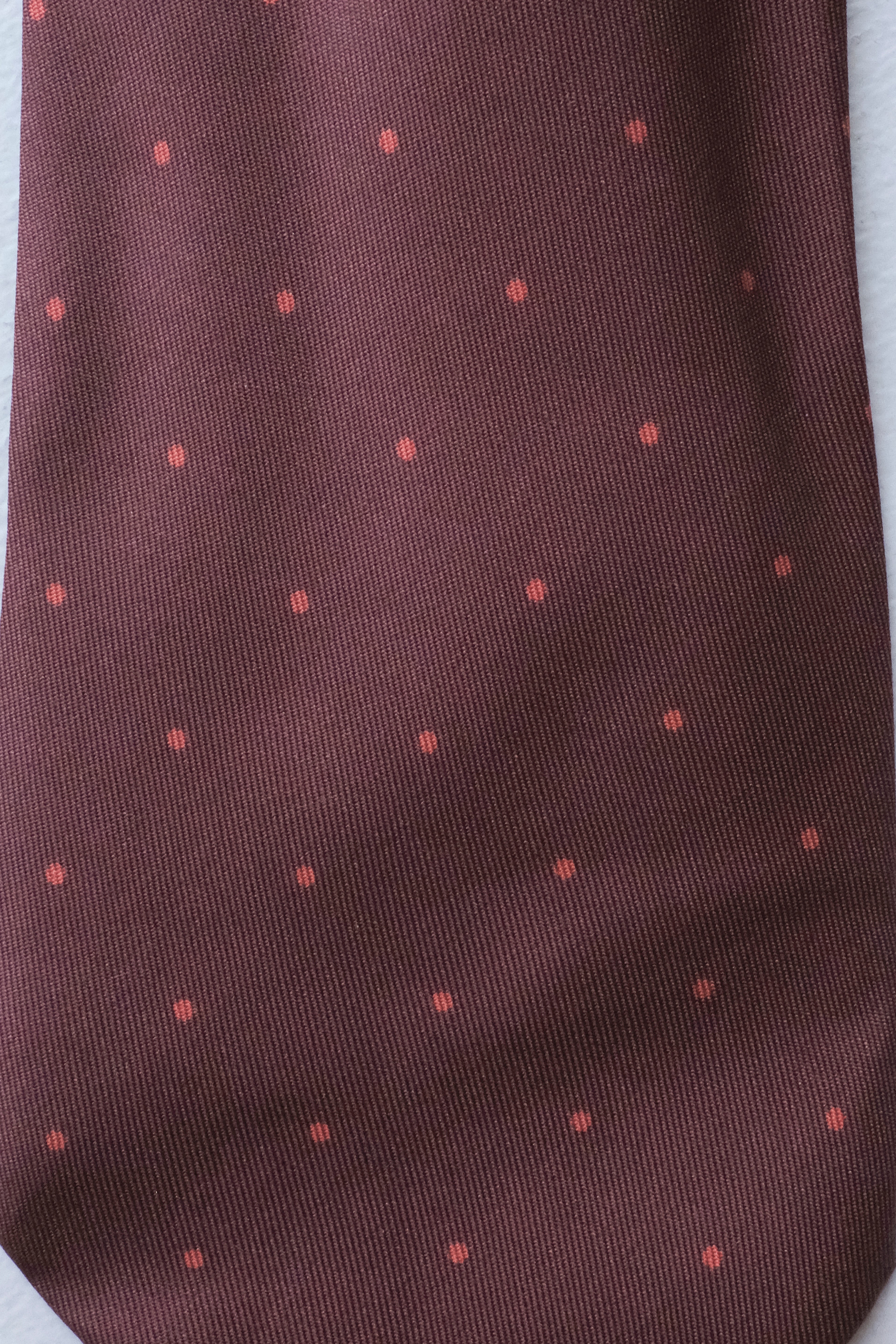 Oliver Spencer - Spot Silk Tie - red spot detail