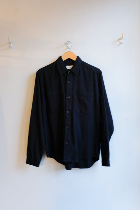 Oliver Spencer - Treviscoe Shirt - Charcoal (Holloway) - flat front