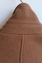 Load image into Gallery viewer, Oliver Spencer - Albion Coat - Tawny Brown (Mosedale) - flat back of collar stitch detail
