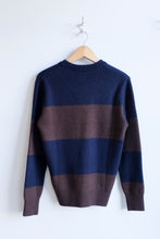 Load image into Gallery viewer, Oliver Spencer - Blenheim Sweater - Navy/Brown (Paxton) - flat back
