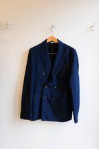 Oliver Spencer - Double Breasted Jacket - Indigo Blue (Faye) - flat front