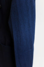 Oliver Spencer - Double Breasted Jacket - Indigo Blue (Faye) - flat detail fabric