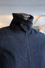 Load image into Gallery viewer, Oliver Spencer - Lambeth Jacket - Black (Barwell Canvas) - flat collar up detail
