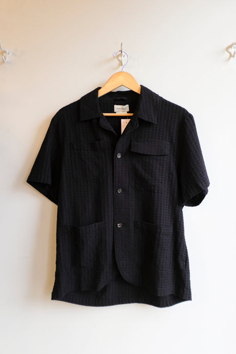 Oliver Spencer - Safari Short Sleeve Shirt - Black - flat front