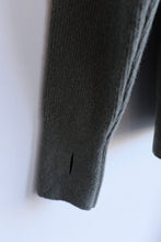 Load image into Gallery viewer, Oliver Spencer - Talbot Roll Neck Sweater - Sage Green (Hartwell) - flat finger slot detail
