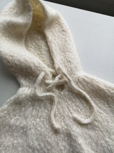 Load image into Gallery viewer, Paloma Wool Marina Knitted Hood &amp; Cape - Ecru - closeup of neck tie and hood
