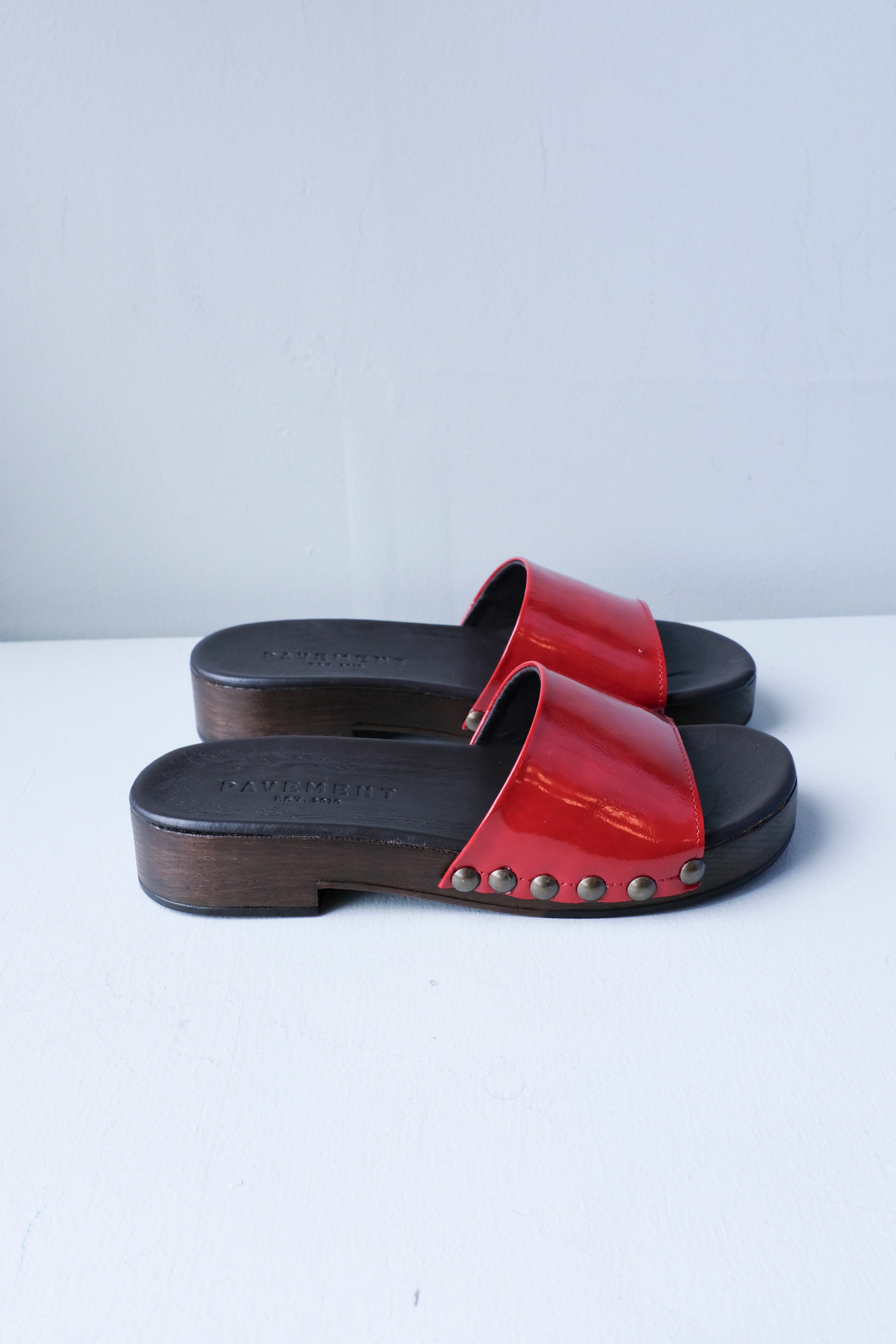 Pavement - Nina Clog Sandal - Red Patent -side