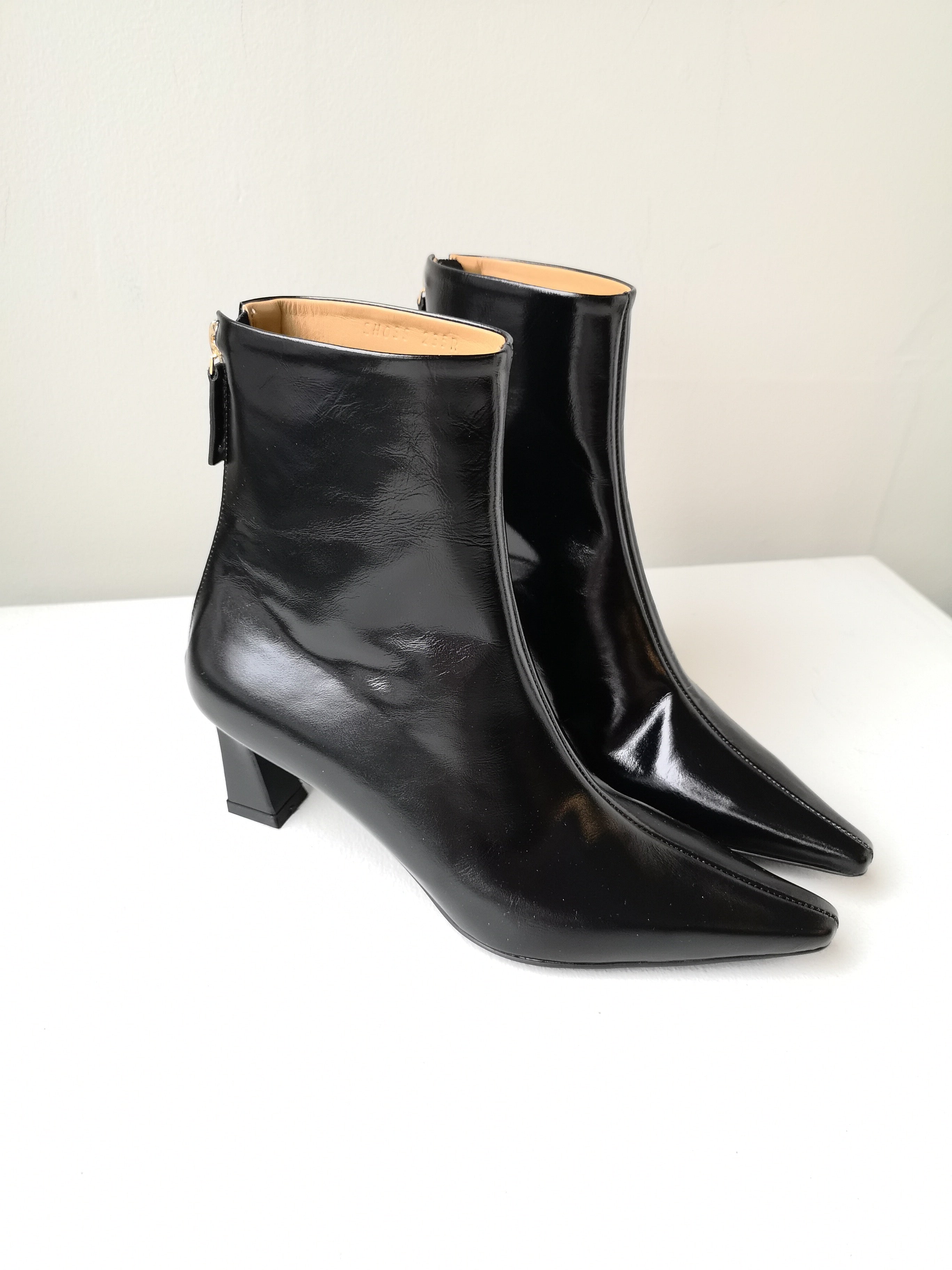 Black slim ankle boots best sale