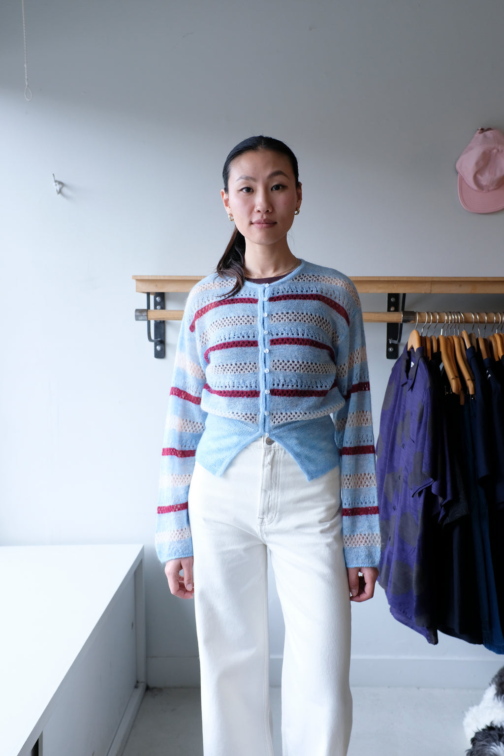 Sahera Cardigan - Blue Multi Stripes