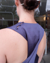 Load image into Gallery viewer, Samsoe Samsoe - Ellie Dress - Nightshadow Blue - detail
