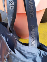 Load image into Gallery viewer, Samsoe Samsoe - Lara Shopper - Pageant Blue - strap detail with branding
