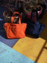 Load image into Gallery viewer, Samsoe Samsoe - Lara Shopper - Russet Orange &amp; Pageant Blue - front
