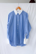 Load image into Gallery viewer, Samsoe Samsoe - Salovas Shirt - Blue Stripe - flat front
