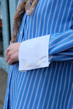 Load image into Gallery viewer, Samsoe Samsoe - Salovass Shirt - Blue Stripe - folded sleeve
