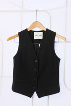 Load image into Gallery viewer, Samsoe Samsoe - Saramona Vest - Black Pinstripe - flat front
