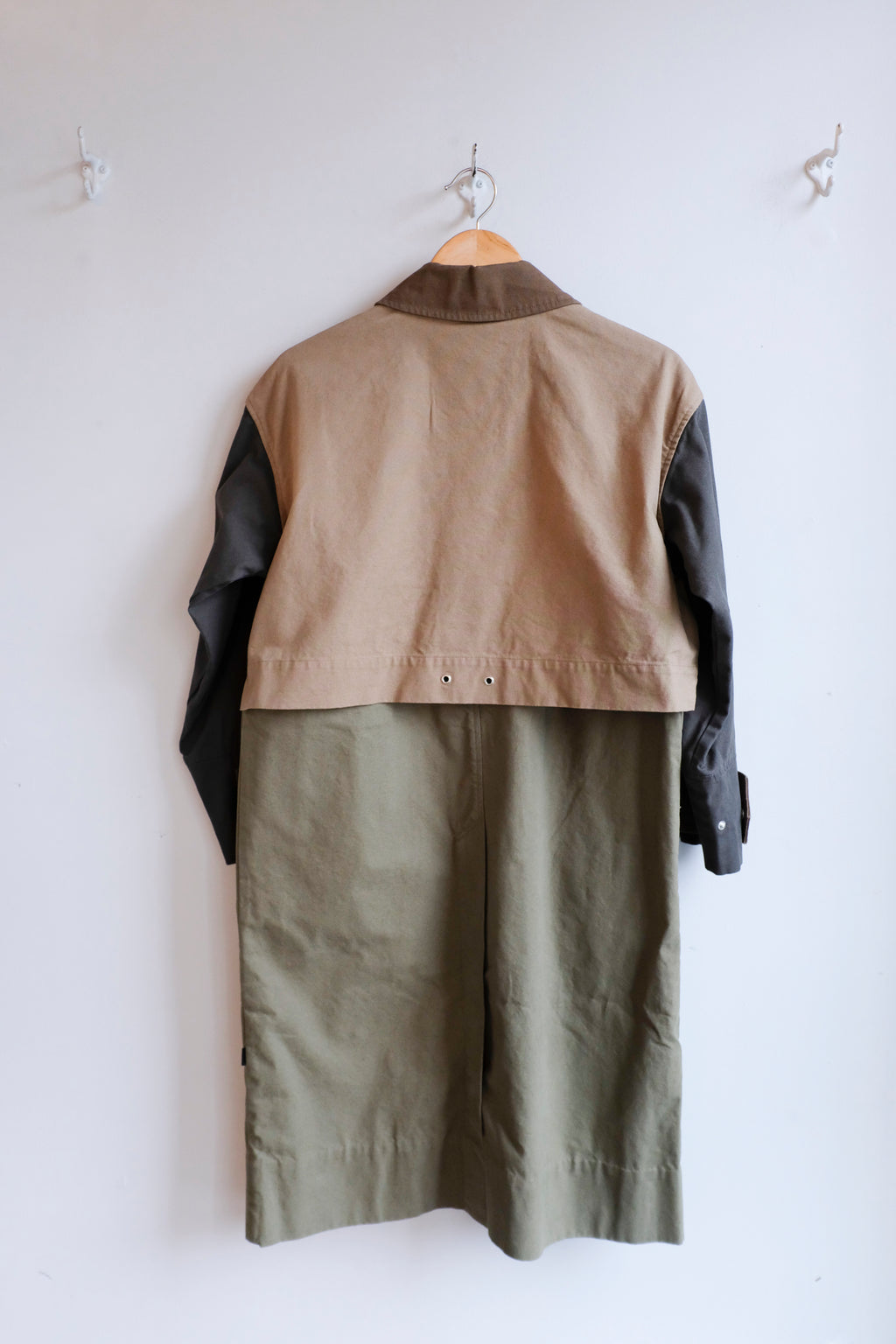 Selfhood - Block Trench Coat - Army - Back