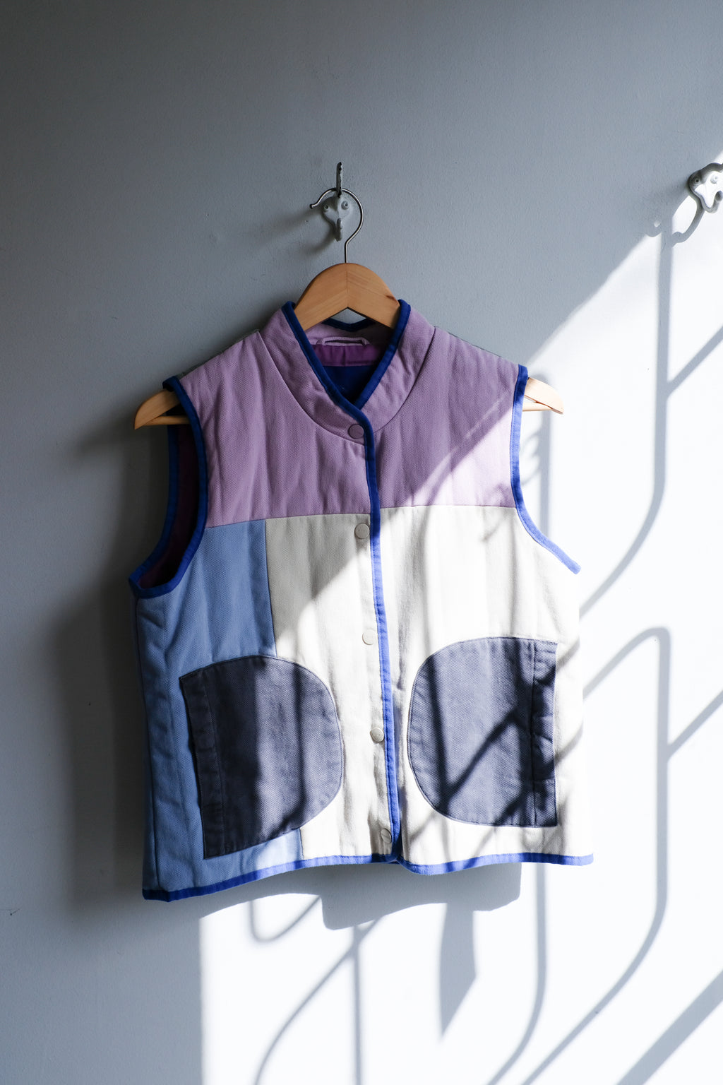 Selfhood - Quilted Patchwork Vest - Light Purple - Front
