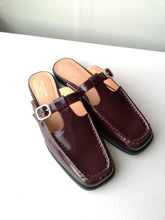 Load image into Gallery viewer, Shoe The Bear Erika Leather Slide - Bordeaux High Shine
