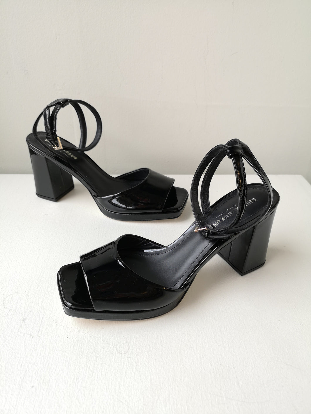 Sister x Soeur Elyse Sandal Heels - Black Patent