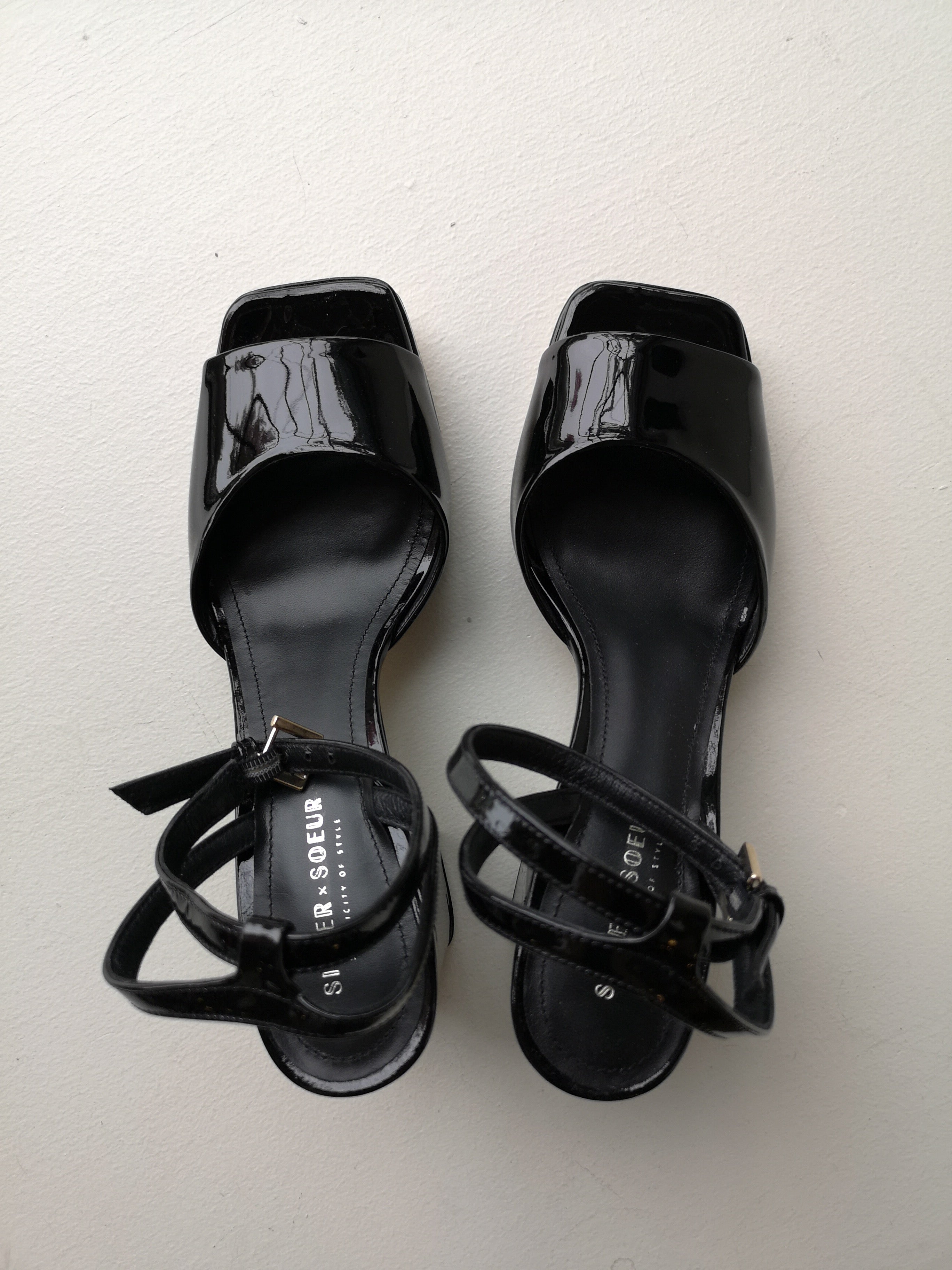 Sister x Soeur Elyse Sandal Heels - Black Patent