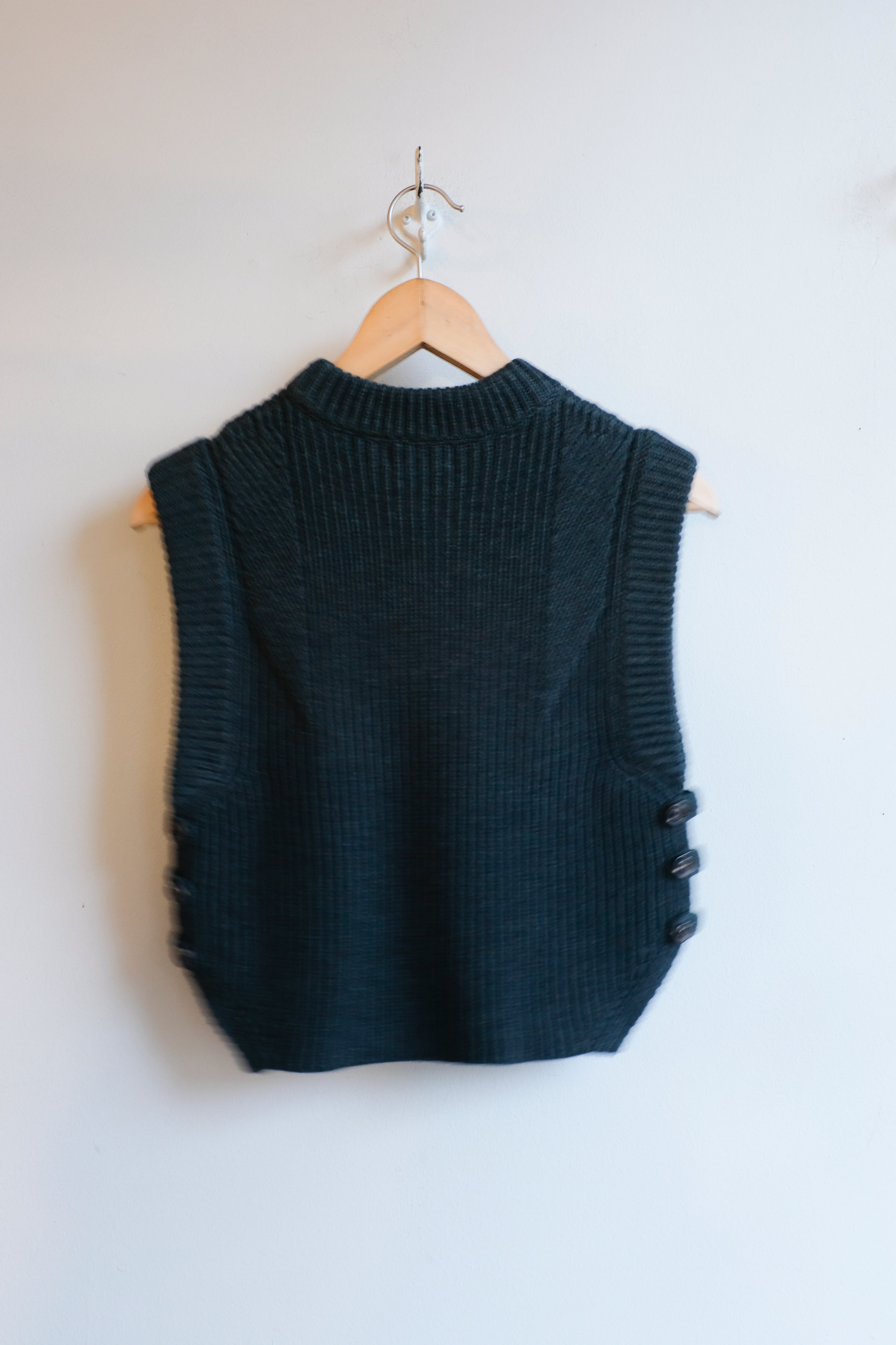 Soeur - Alky Knit Vest - Forest Green - flat back