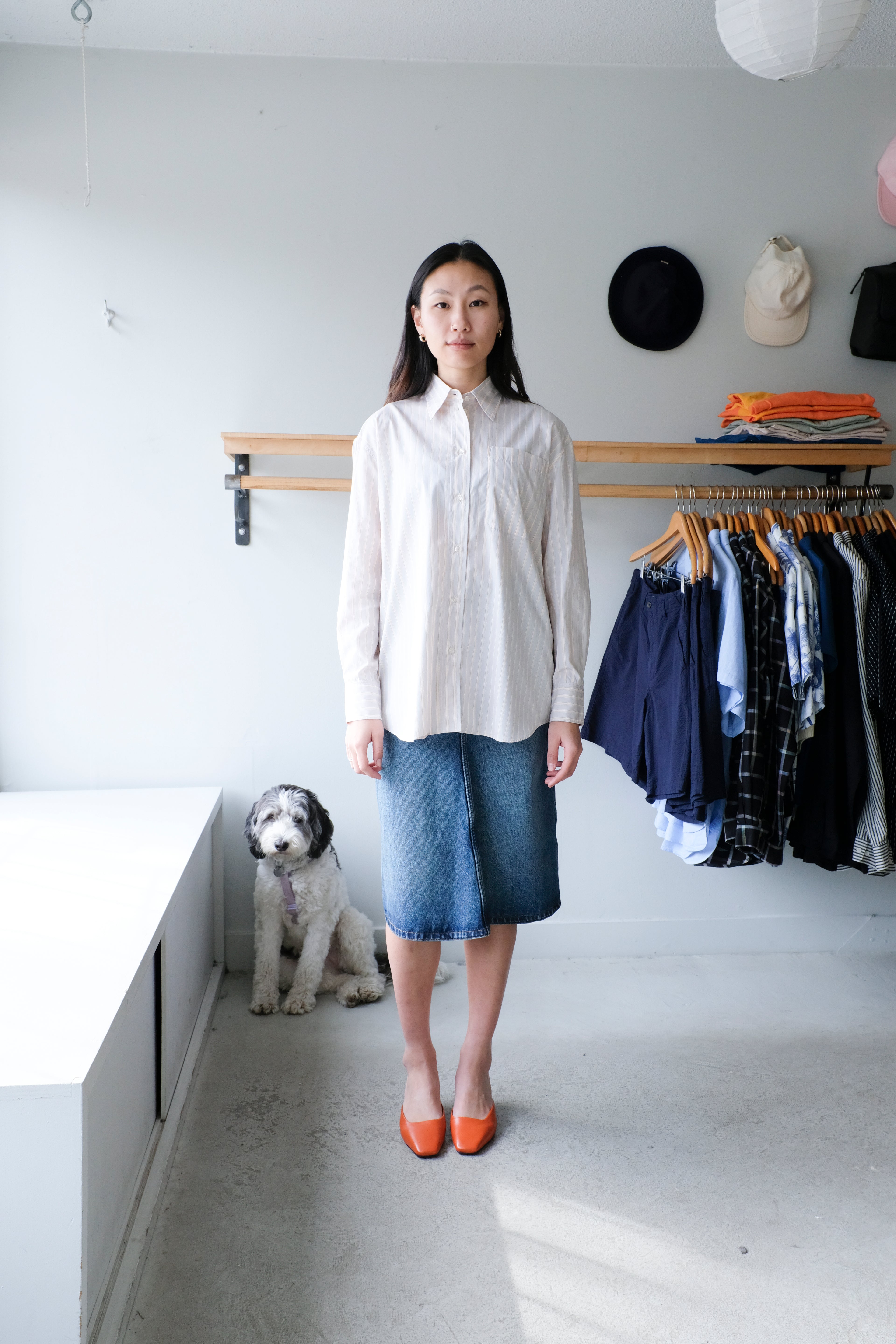 Carlotta Shirt - Orange/Grey