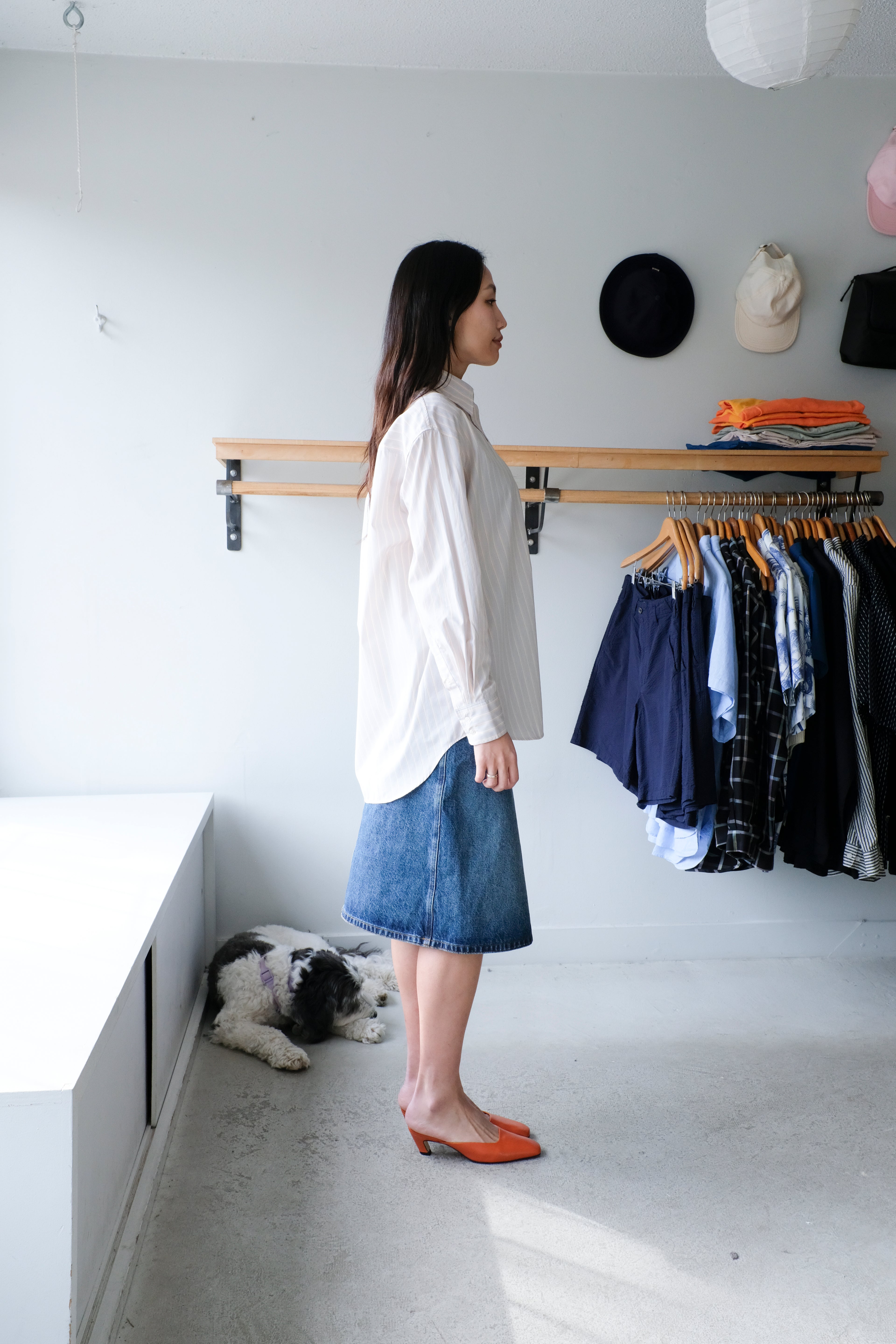 Carlotta Shirt - Orange/Grey
