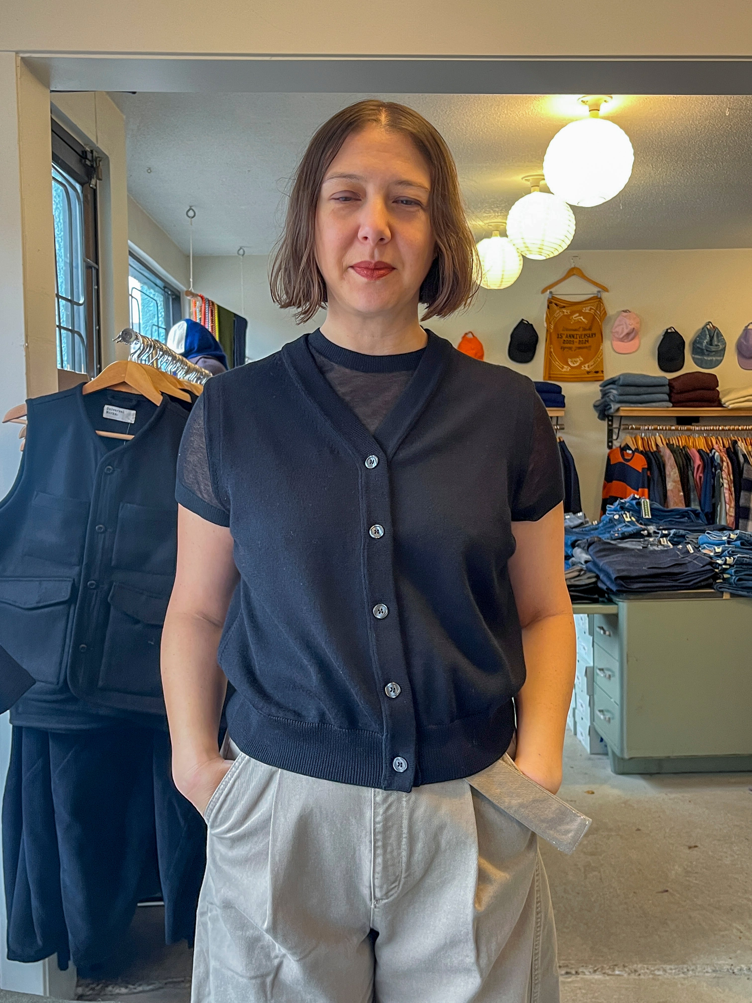 Soeur - Chiara Sleeveless Cardigan - Black - front