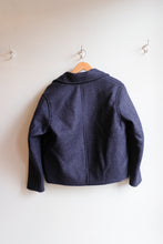 Load image into Gallery viewer, Soeur - Constant Short Wool Coat - Heather Navy - flat back
